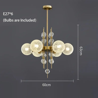 Modern gold glass ball led pendant light for kitchen island