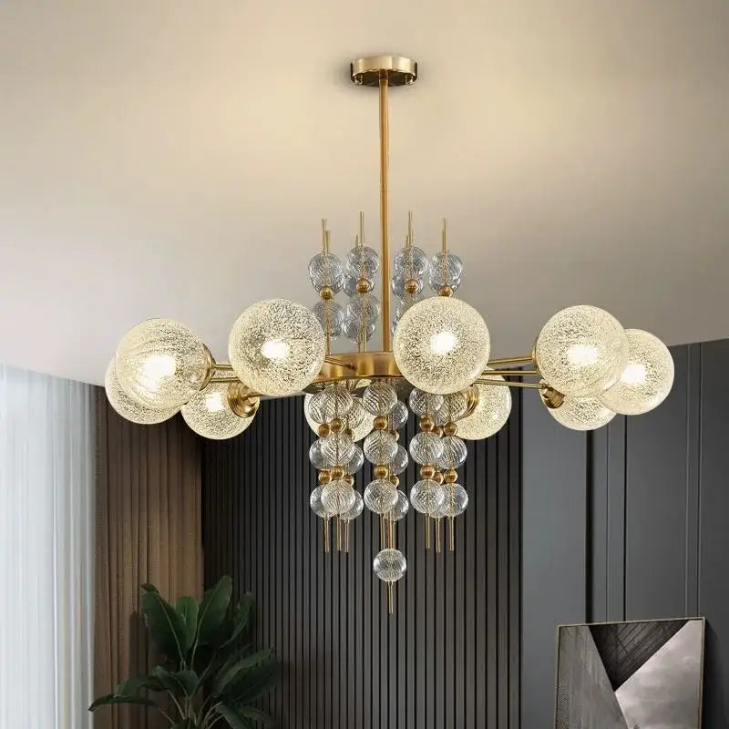 Modern gold glass ball led pendant light for kitchen island