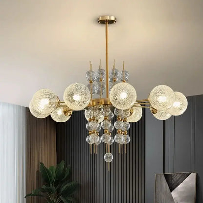 Modern gold glass ball led pendant light for kitchen island