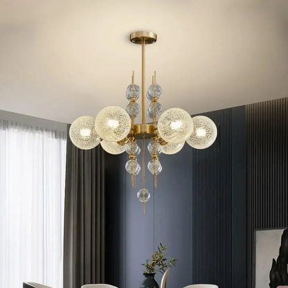 Modern gold glass ball led pendant light for kitchen island