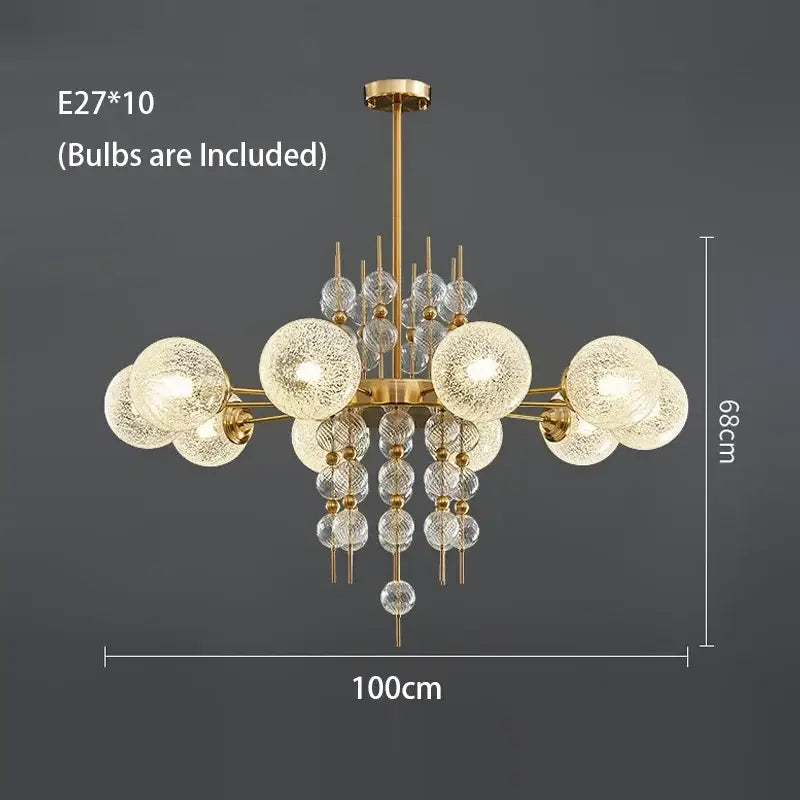 Modern gold glass ball led pendant light for kitchen island