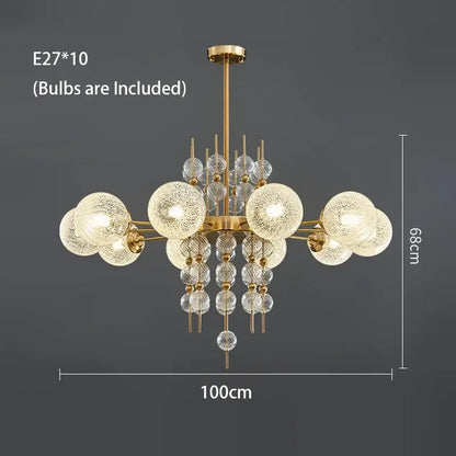 Modern gold glass ball led pendant light for kitchen island