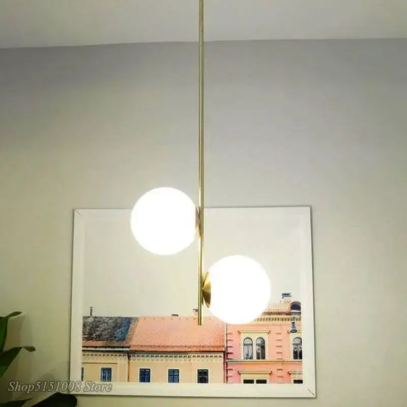 Modern gold glass ball led pendant light living room