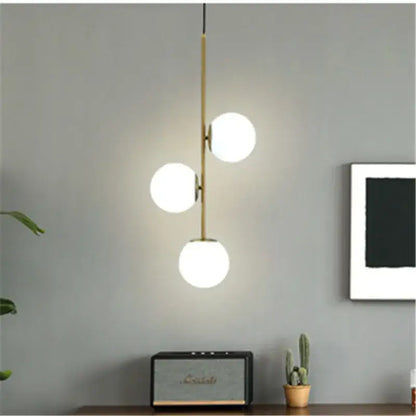 Modern gold glass ball led pendant light living room