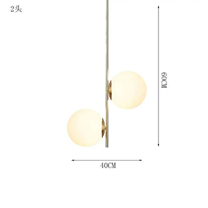 Modern gold glass ball led pendant light living room