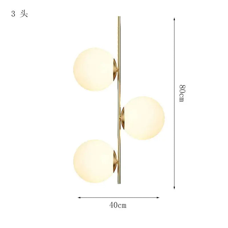 Modern gold glass ball led pendant light living room