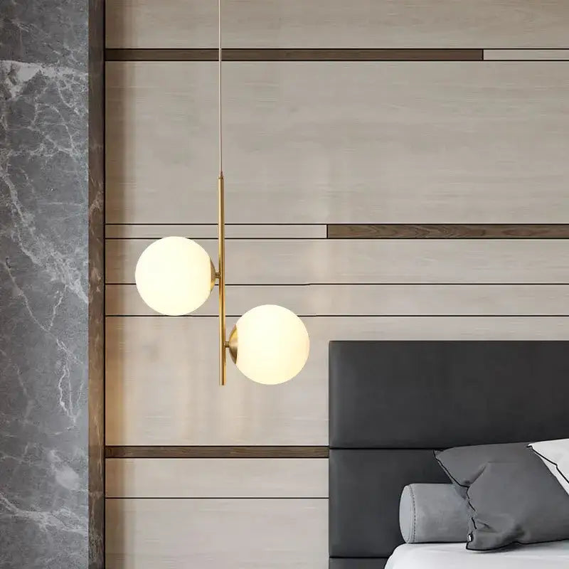 Modern gold glass ball led pendant light living room