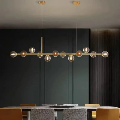 Modern gold glass ball led pendant lights dining kitchen chandelier