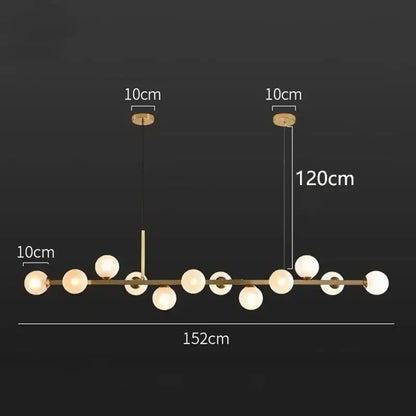 Modern gold glass ball led pendant lights dining kitchen chandelier
