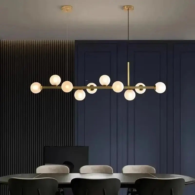 Modern gold glass ball led pendant lights dining kitchen chandelier