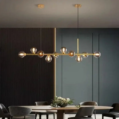 Modern gold glass ball led pendant lights dining kitchen chandelier