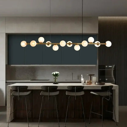 Modern gold glass ball led pendant lights dining kitchen chandelier
