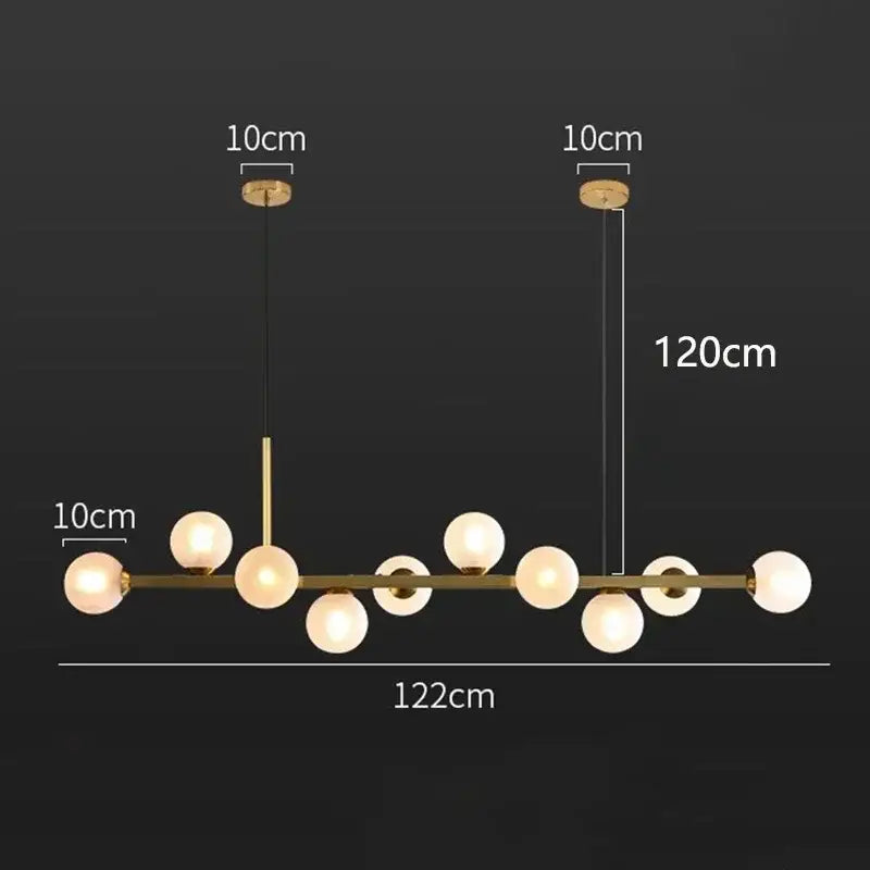 Modern gold glass ball led pendant lights dining kitchen chandelier