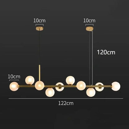 Modern gold glass ball led pendant lights dining kitchen chandelier