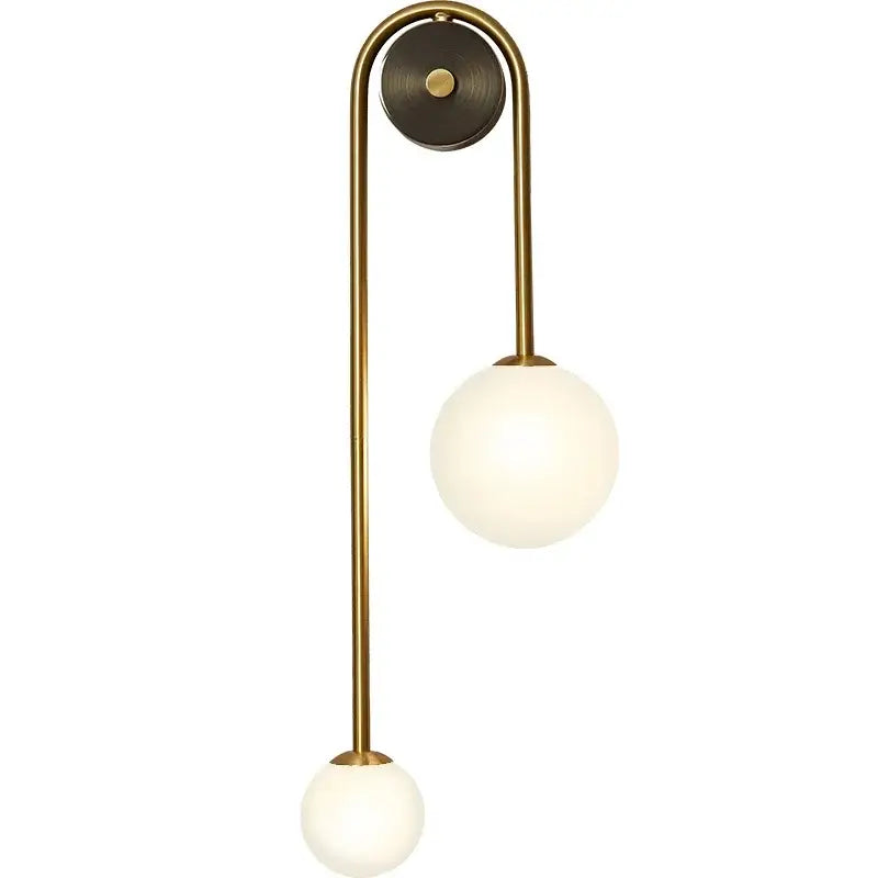 Modern gold glass ball led wall lamp for bedroom and study