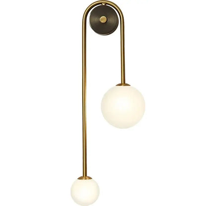 Modern gold glass ball led wall lamp for bedroom and study