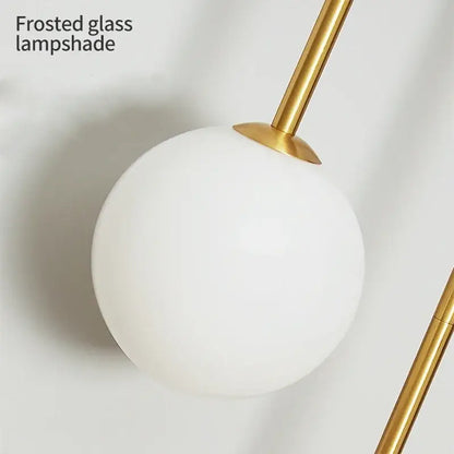 Modern gold glass ball led wall lamp for bedroom and study