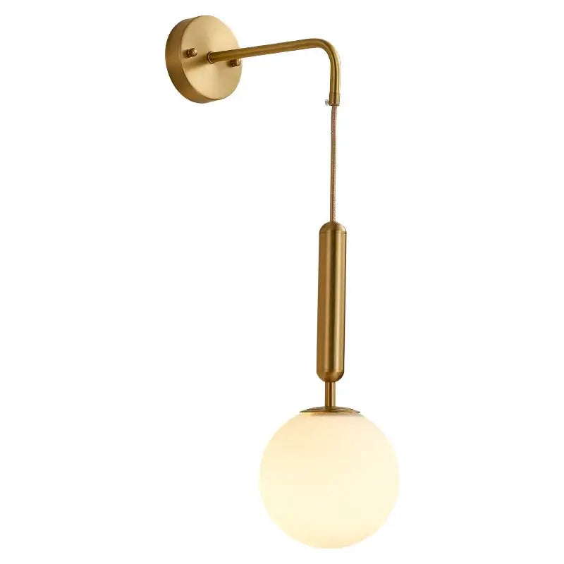 Modern gold glass ball led wall sconce for bedroom decor