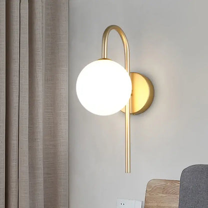 Modern gold glass ball led wall sconce for living room lighting