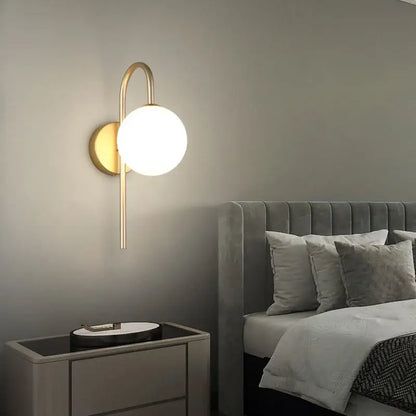 Modern gold glass ball led wall sconce for living room lighting