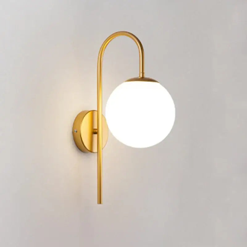Modern gold glass ball led wall sconce for living room lighting