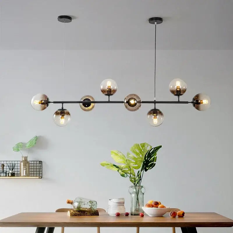 Modern gold glass ball pendant chandelier dining room art lighting