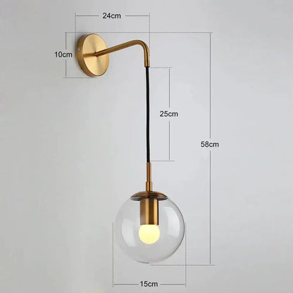 Modern gold glass ball pendant chandelier dining room art lighting