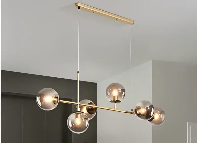 Modern gold glass ball pendant chandelier dining room art lighting