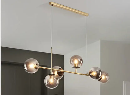 Modern gold glass ball pendant chandelier dining room art lighting