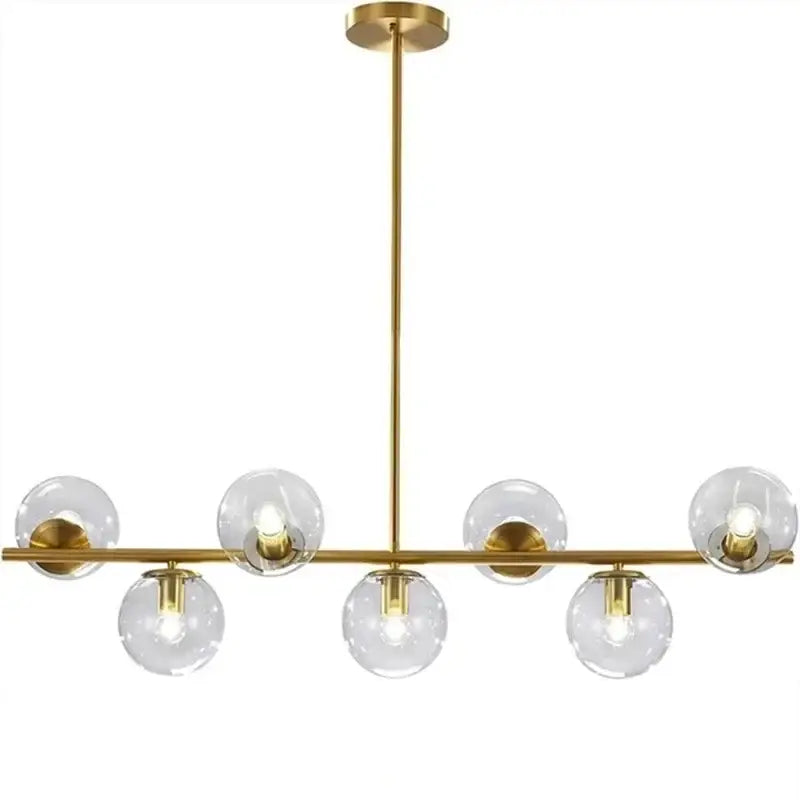 Modern gold glass ball pendant chandelier dining room led light