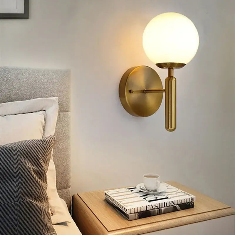 Modern gold glass ball pendant chandelier dining room led light
