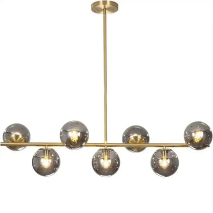 Modern gold glass ball pendant chandelier dining room led light