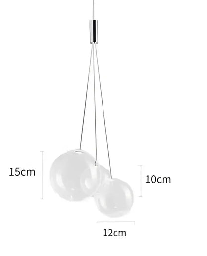 Modern gold glass ball pendant chandelier dining room light