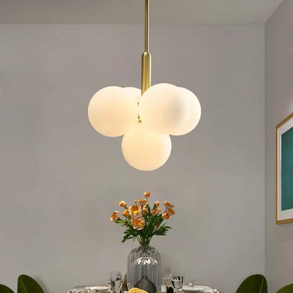 Modern gold glass ball pendant chandelier dining room light