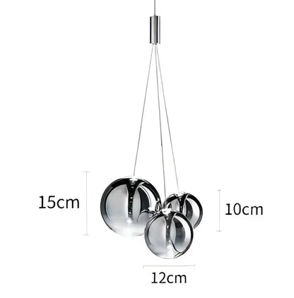 Modern gold glass ball pendant chandelier dining room light