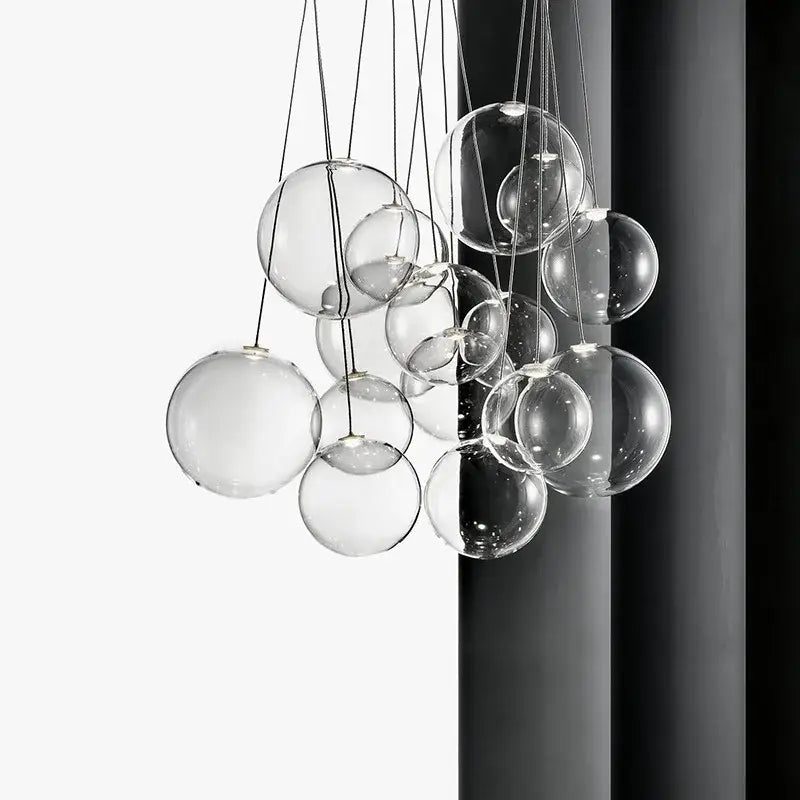 Modern gold glass ball pendant chandelier dining room light