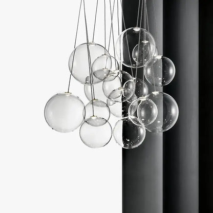 Modern gold glass ball pendant chandelier dining room light