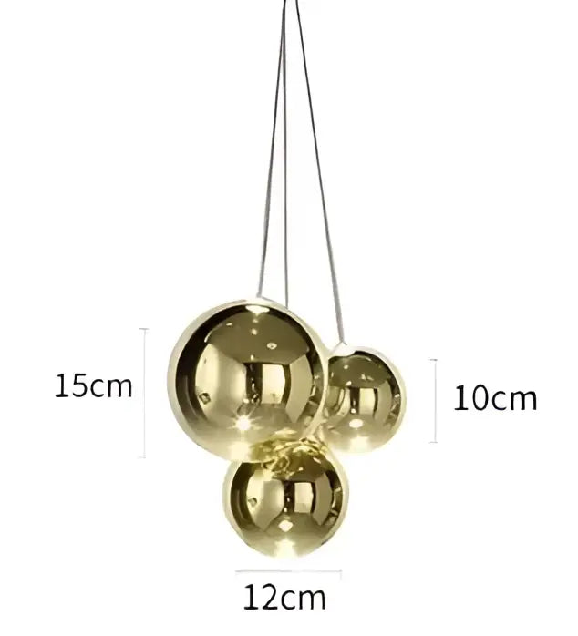 Modern gold glass ball pendant chandelier dining room light