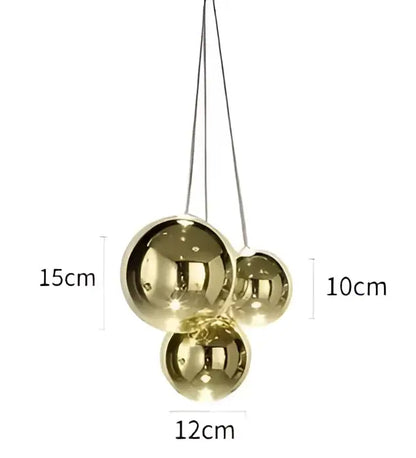 Modern gold glass ball pendant chandelier dining room light