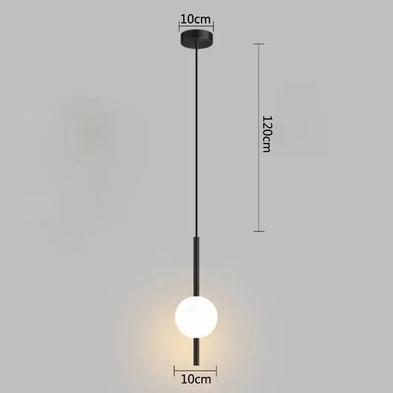 Modern gold glass ball pendant light bedroom hanging lamp