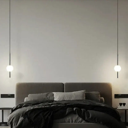 Modern gold glass ball pendant light bedroom hanging lamp