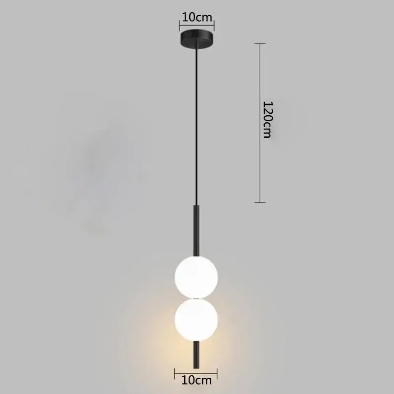 Modern gold glass ball pendant light bedroom hanging lamp