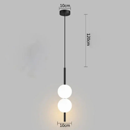 Modern gold glass ball pendant light bedroom hanging lamp