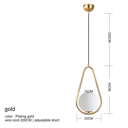 Modern gold glass ball pendant light dining room 3 light fixture