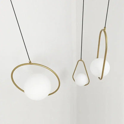 Modern gold glass ball pendant light dining room 3 light fixture