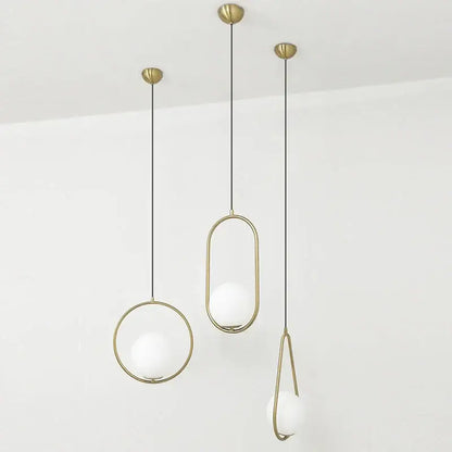 Modern gold glass ball pendant light dining room 3 light fixture