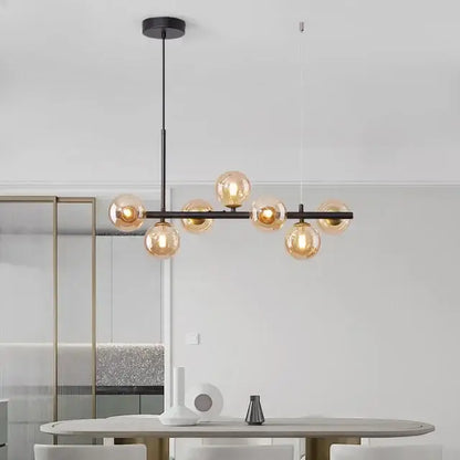Modern gold glass ball pendant light dining room chandelier