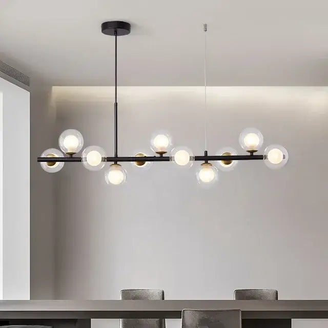Modern gold glass ball pendant light dining room chandelier