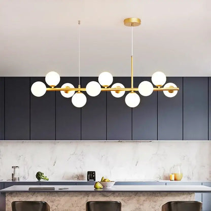 Modern gold glass ball pendant light dining room chandelier