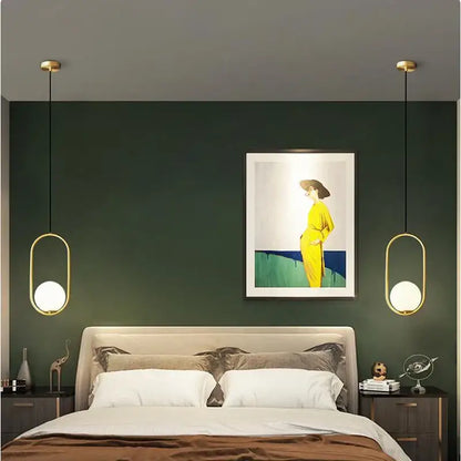 Modern gold glass ball pendant lights dining room glass globe decor